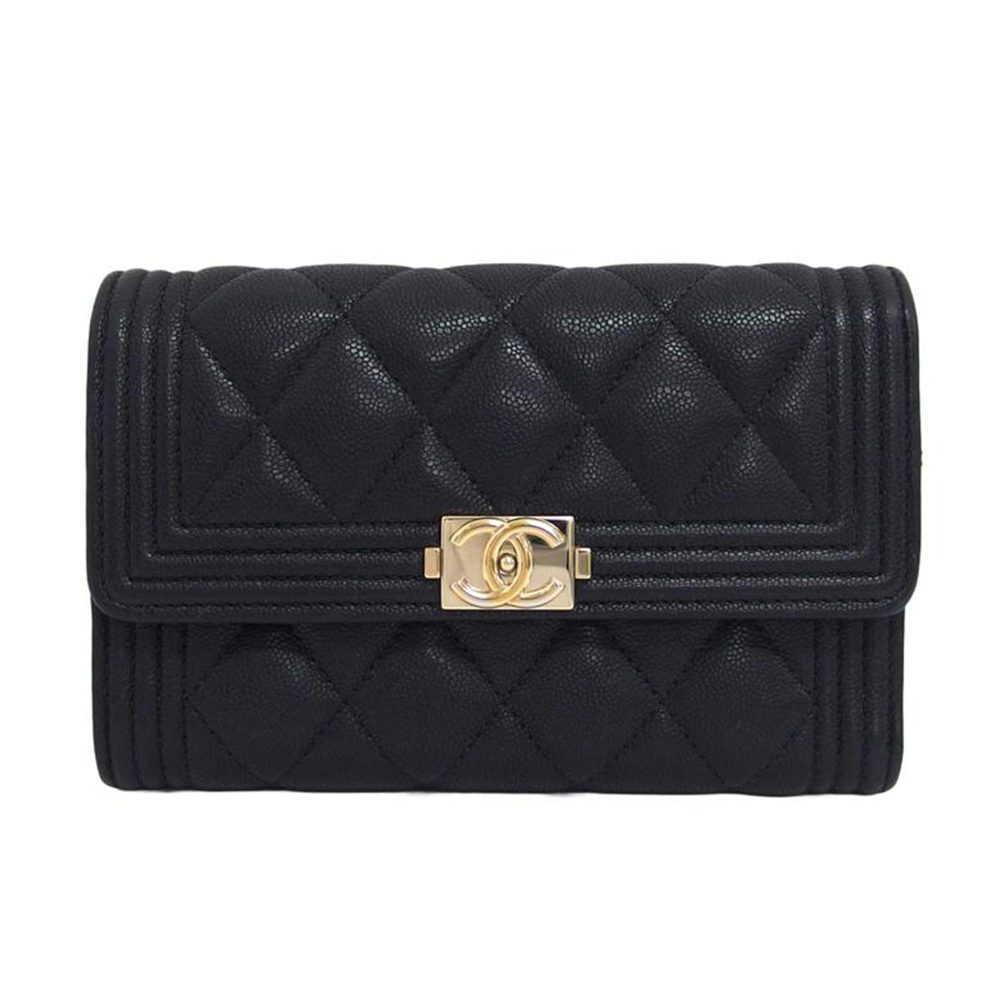 Chanel Boy Chanel Small Leather Wallet Black